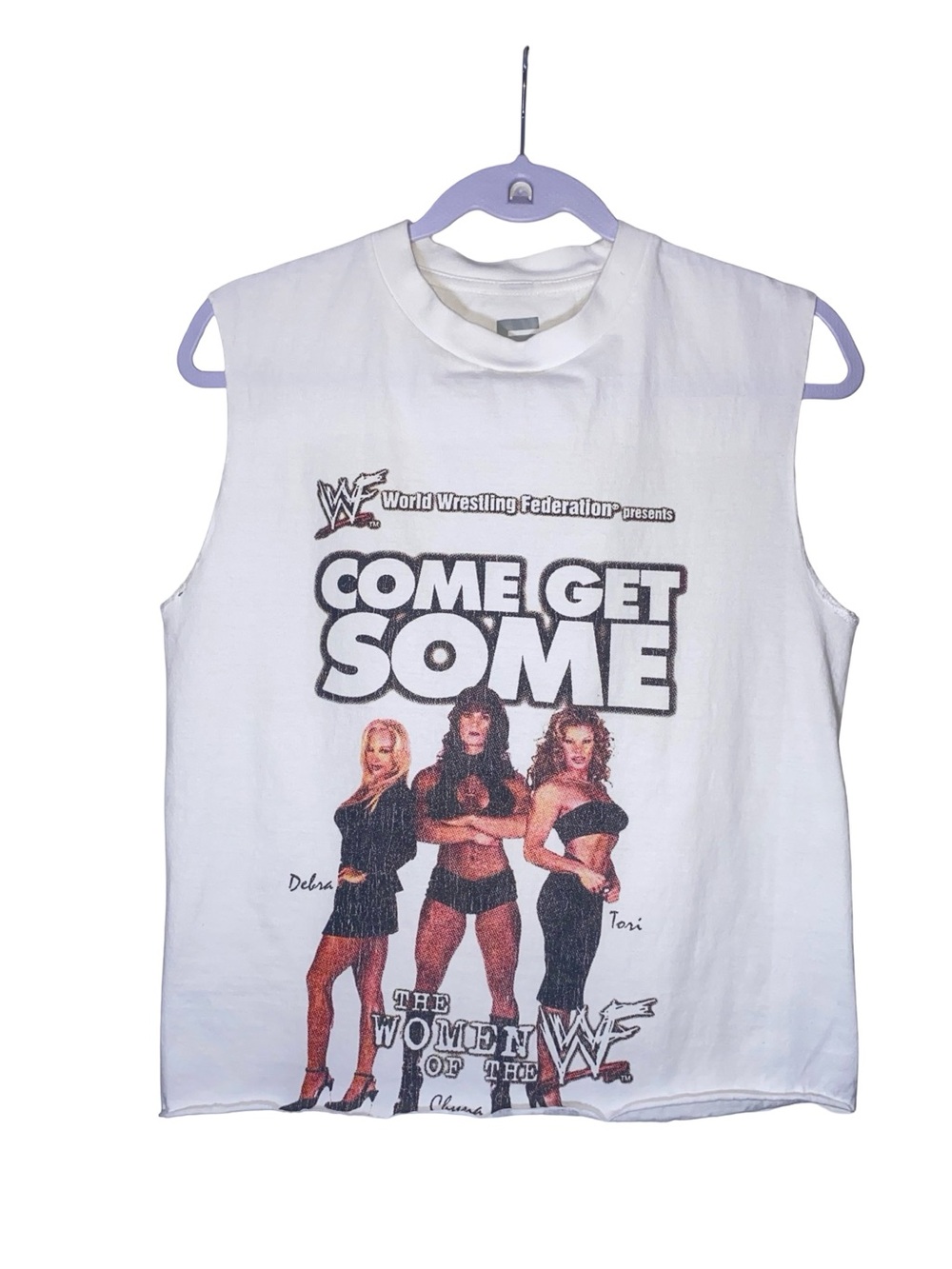 Reprint WWF The Women of the WWF Shirt Size S Cut Off Muscle Tank Chyna Debra